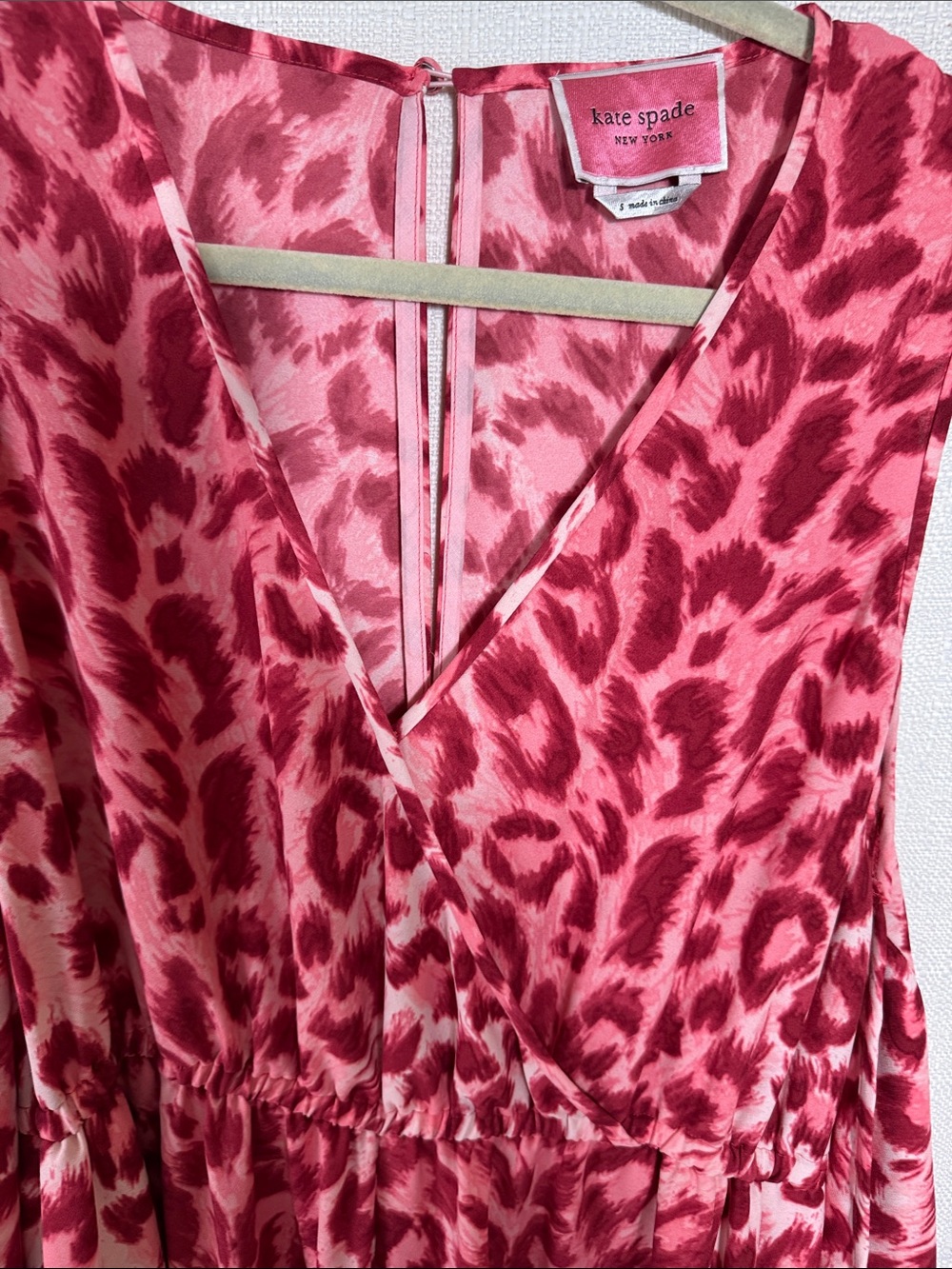 Kate Spade Pink Leopard Print Wide Leg Jumpsuit Sleeveless Tie Waist Size Small - Picture 5 of 9